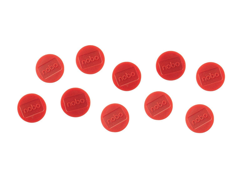 Nobo  Magnete, 38 mm, extra stark, 10 Stück, farbig sortiert Rot