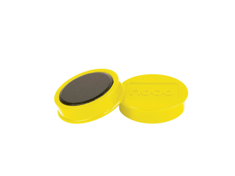 Nobo  Magnete, 38 mm, extra stark, 10 Stück, farbig sortiert Gelb