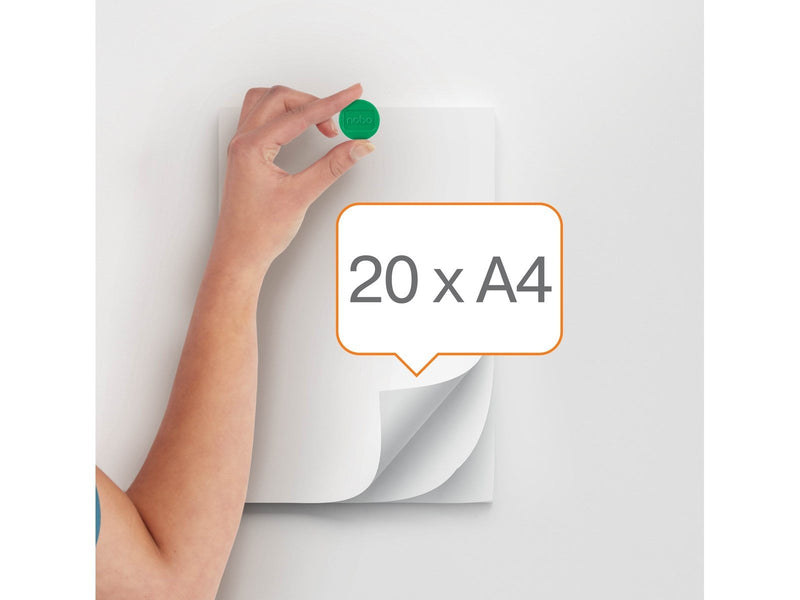 Nobo  Magnete, 38 mm, extra stark, 10 Stück, farbig sortiert Grün