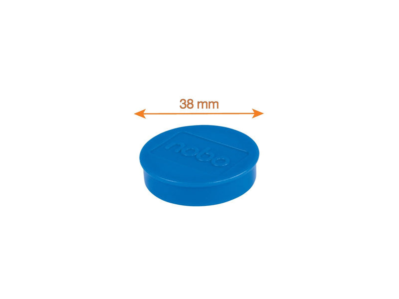 Nobo  Magnete, 38 mm, extra stark, 10 Stück, farbig sortiert Sortiert