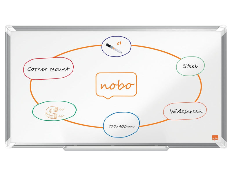 Nobo Premium Plus Whiteboard Stahl Widescreen 32"