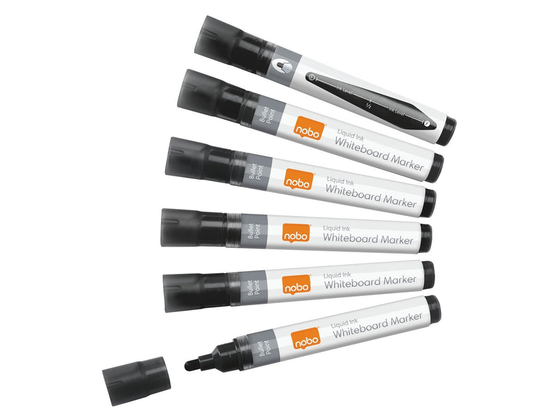 Nobo  Liquid Ink Boardmarker, trocken abwischbar, 10 Stück Schwarz