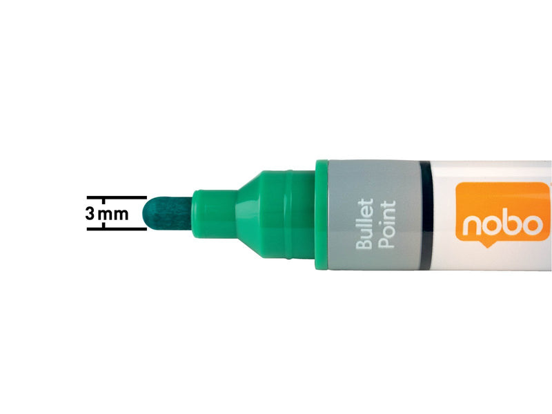 Nobo  Liquid Ink Boardmarker, trocken abwischbar, 10 Stück Grün