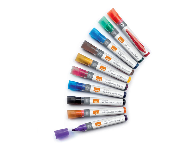 Nobo  Liquid Ink Boardmarker, trocken abwischbar, 10 Stück Sortiert
