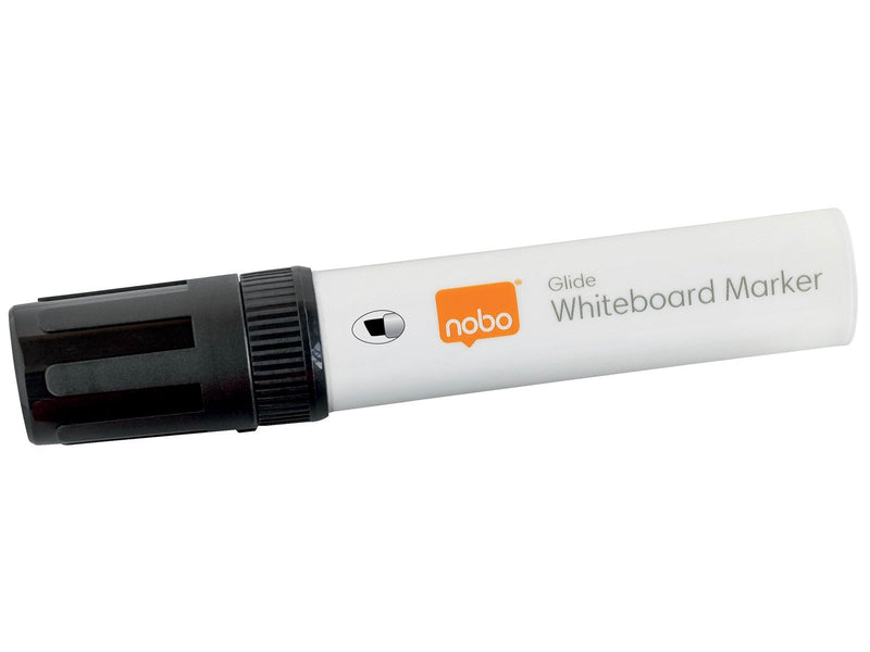 Nobo  Glide Boardmarker, trocken abwischbar, große Keilspitze, 4 Stück Schwarz