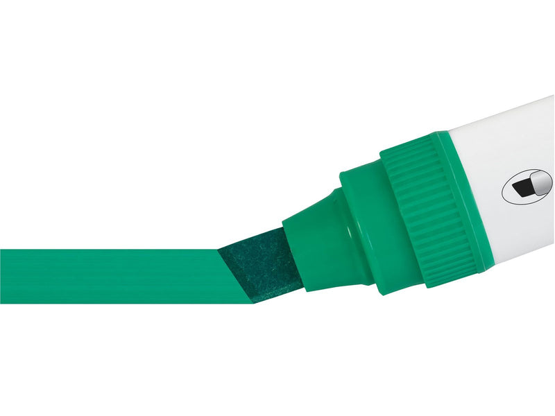 Nobo  Glide Boardmarker, trocken abwischbar, große Keilspitze, 4 Stück Grün