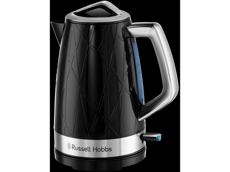 Russell Hobbs Wasserkocher Structure Kettle - Hochglanz-Schwarz mit Edelstahl-Akzenten - 2400 W