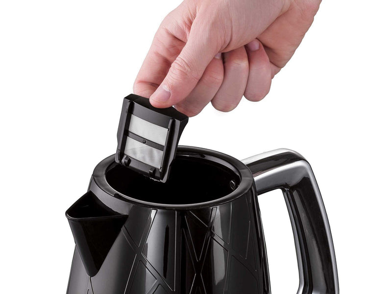 Russell Hobbs Wasserkocher Structure Kettle - Hochglanz-Schwarz mit Edelstahl-Akzenten - 2400 W