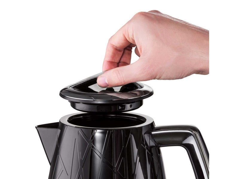 Russell Hobbs Wasserkocher Structure Kettle - Hochglanz-Schwarz mit Edelstahl-Akzenten - 2400 W