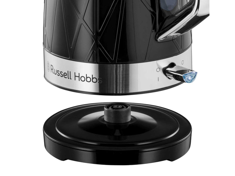 Russell Hobbs Wasserkocher Structure Kettle - Hochglanz-Schwarz mit Edelstahl-Akzenten - 2400 W