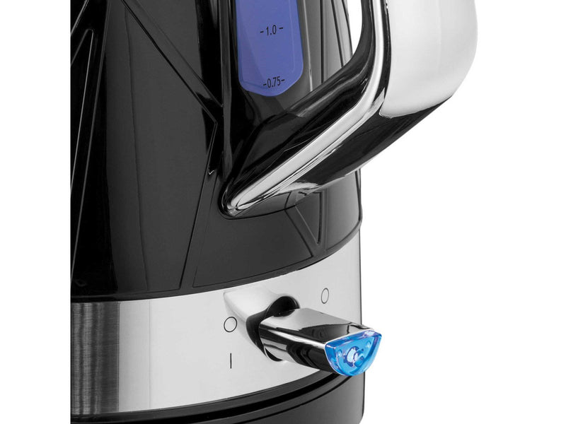 Russell Hobbs Wasserkocher Structure Kettle - Hochglanz-Schwarz mit Edelstahl-Akzenten - 2400 W