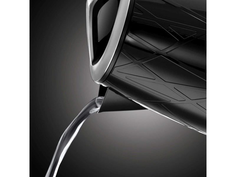 Russell Hobbs Wasserkocher Structure Kettle - Hochglanz-Schwarz mit Edelstahl-Akzenten - 2400 W