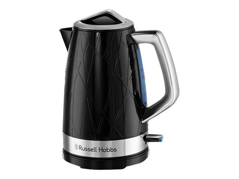 Russell Hobbs Wasserkocher Structure Kettle - Hochglanz-Schwarz mit Edelstahl-Akzenten - 2400 W