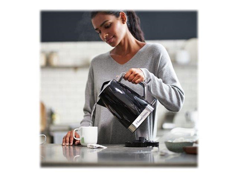 Russell Hobbs Wasserkocher Structure Kettle - Hochglanz-Schwarz mit Edelstahl-Akzenten - 2400 W