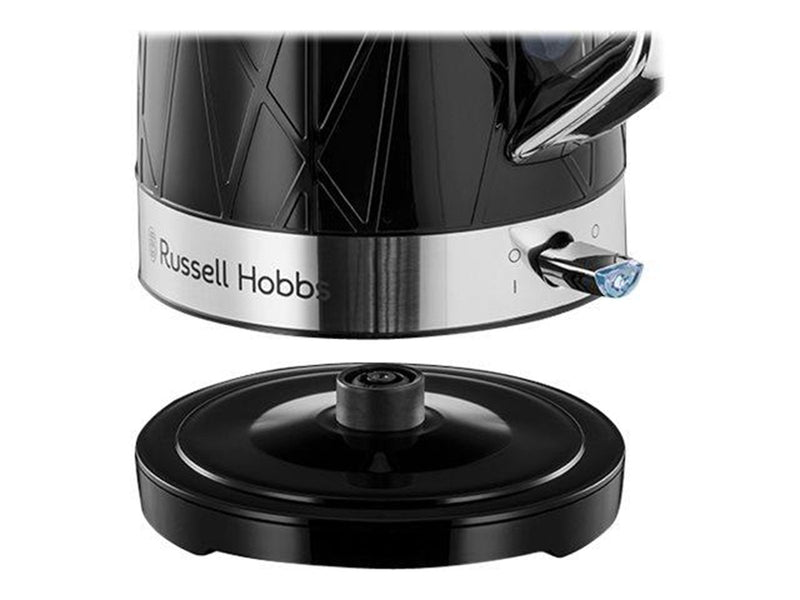 Russell Hobbs Wasserkocher Structure Kettle - Hochglanz-Schwarz mit Edelstahl-Akzenten - 2400 W