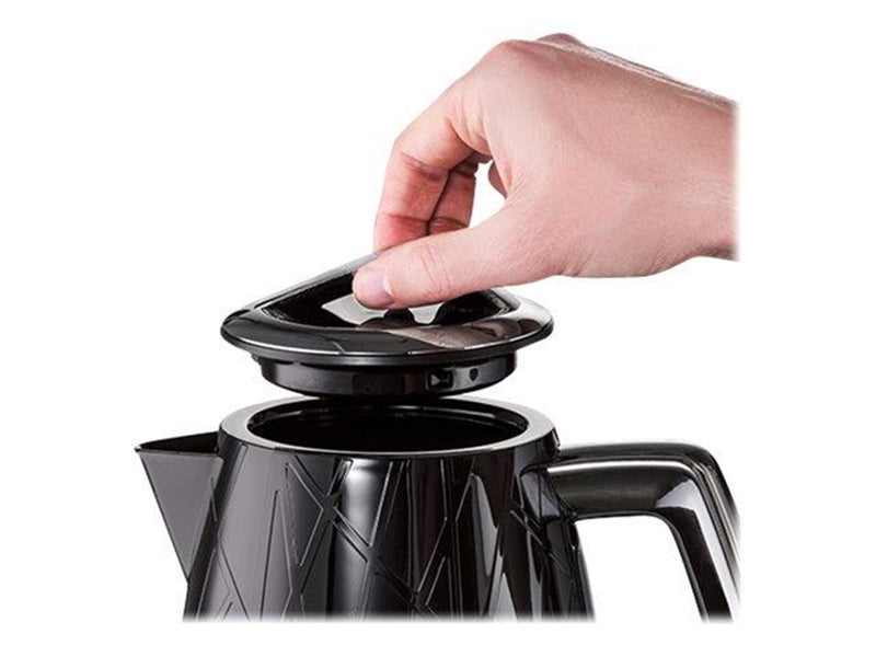 Russell Hobbs Wasserkocher Structure Kettle - Hochglanz-Schwarz mit Edelstahl-Akzenten - 2400 W