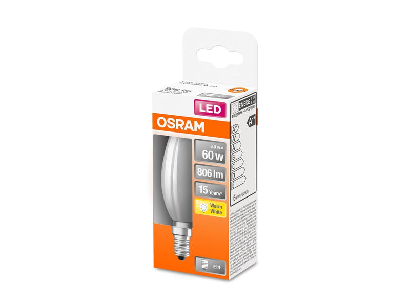Osram LED-Lampe Candle 6W/827 (60W) Frosted E14