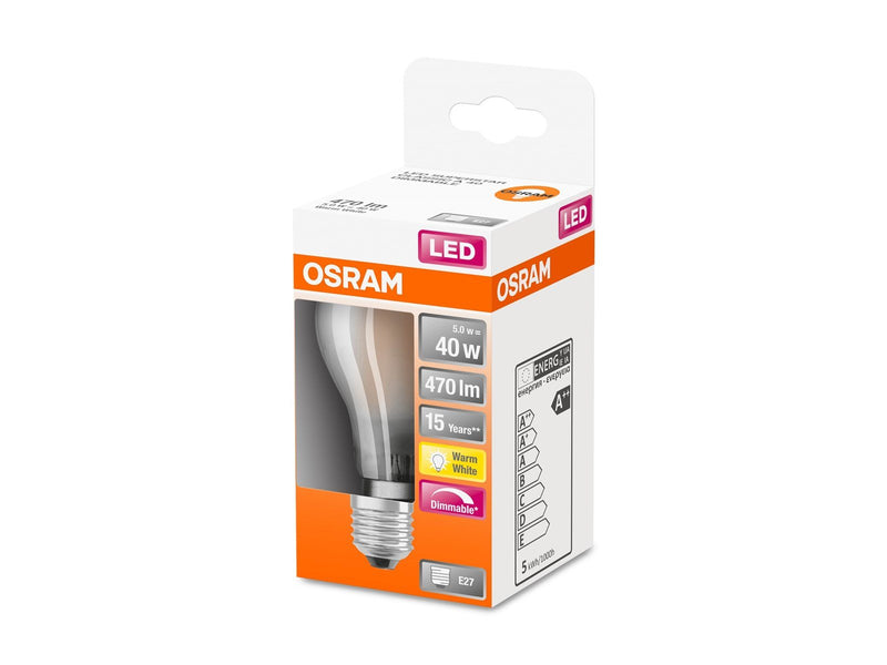 Osram LED-Lampe Standard 5W/827 (40W) frosted dimmable E27