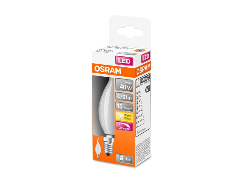 Osram LED-Lampe Candle BA 5W/827 (40W) frosted dimmable E14