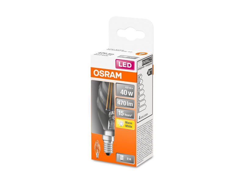 Osram LED-Lampe Candle Filament 4W/827 (40W) Clear E14