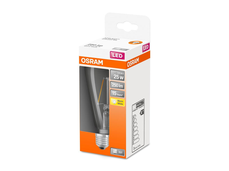Osram LED-Lampe Edison 2.5W/827 (25W) filament clear E27