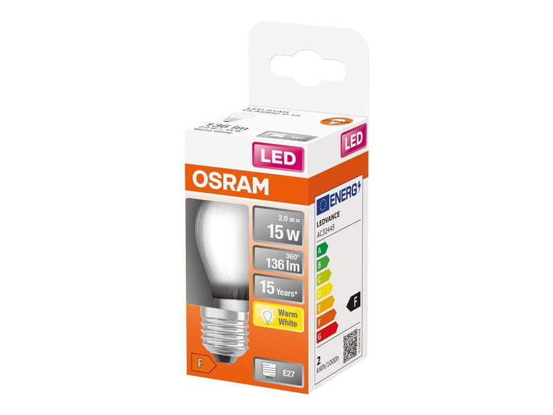 Osram LED-Lampe Mini-ball 1.5W/827 (15W) frosted E27