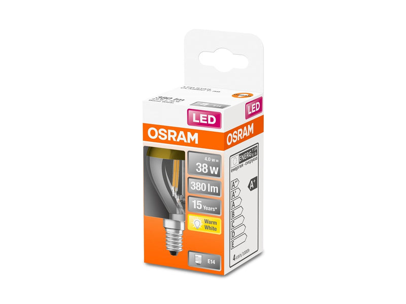 Osram LED-Lampe Mini-ball 4W/827 (37W) filament clear mirror gold E14