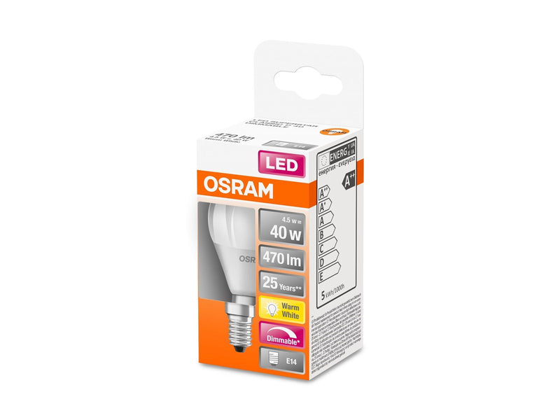 Osram LED-Lampe Mini-ball 4,5W/827 (40W) frosted dimmable E14