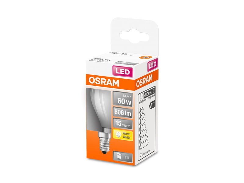 Osram LED-Lampe Mini-ball 6.5W/827 (60W) frosted E14