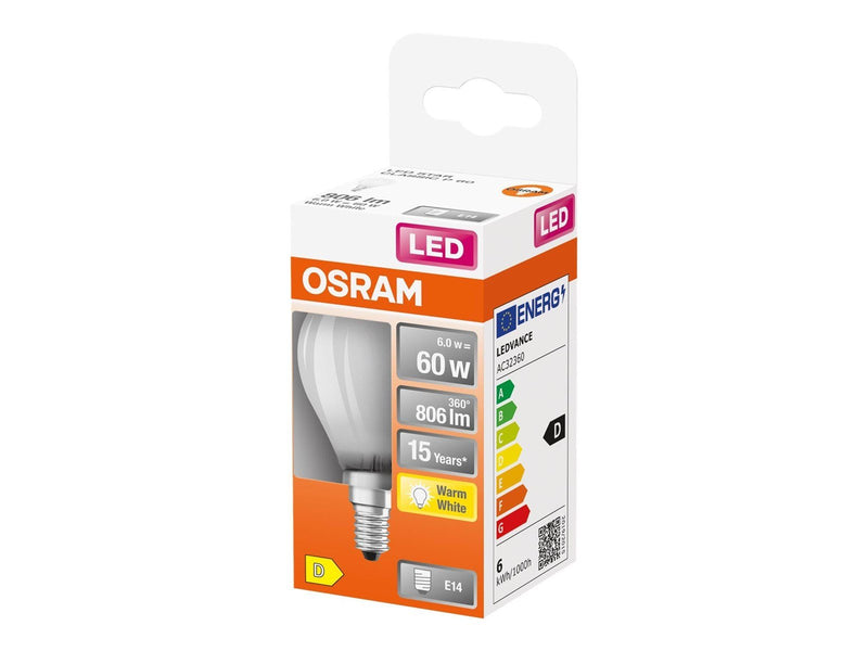 Osram LED-Lampe Mini-ball 6.5W/827 (60W) frosted E14