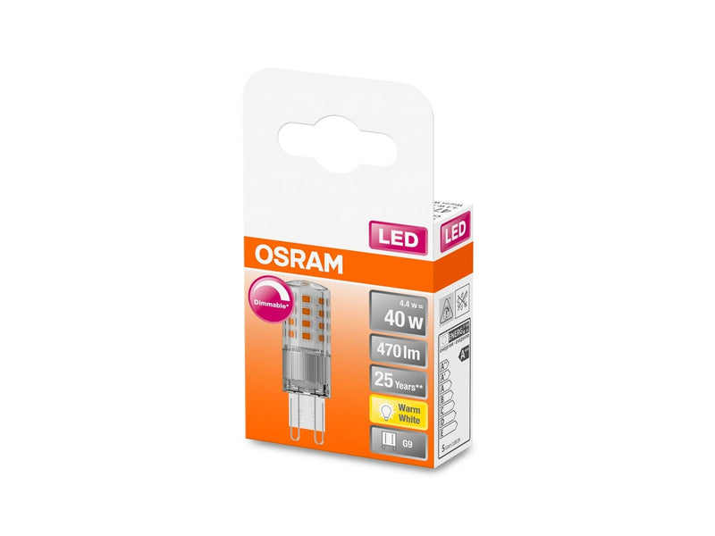 Osram LED-Lampe PIN 4,4W/827 (40W) clear dimmable G9
