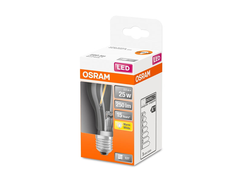 Osram LED-Lampe Standard 2.5W/827 (25W) filament clear E27