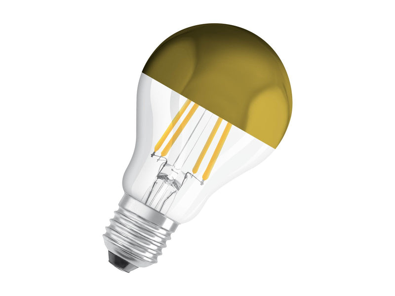 Osram LED-Lampe Standard 7W/827 (50W) filament clear mirror gold E27