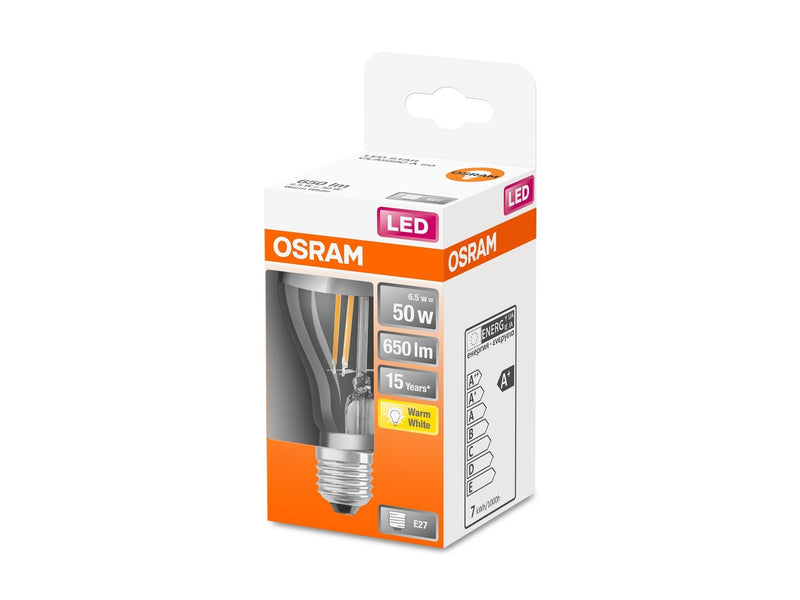 Osram LED-Lampe Standard 6,5W/827 (50W) Clear Mirror E27