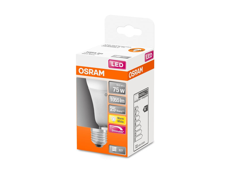 Osram LED-Lampe Standard 10,5W/827 (75W) Frosted Dimmable E27