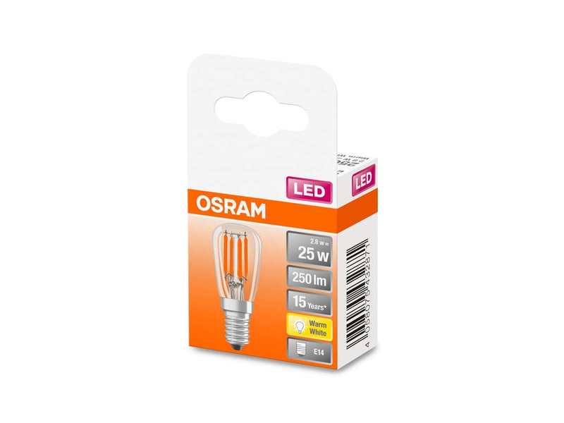 Osram LED-Lampe T26 2,8W/827 (25W) filament clear E14