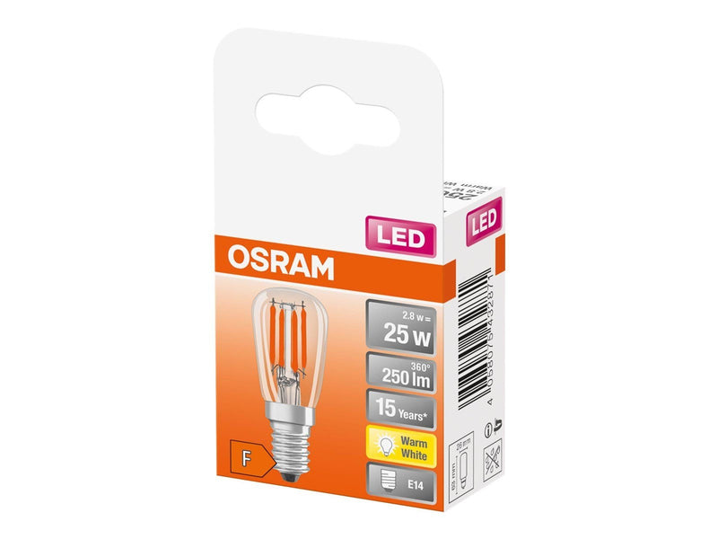 Osram LED-Lampe T26 2,8W/827 (25W) filament clear E14