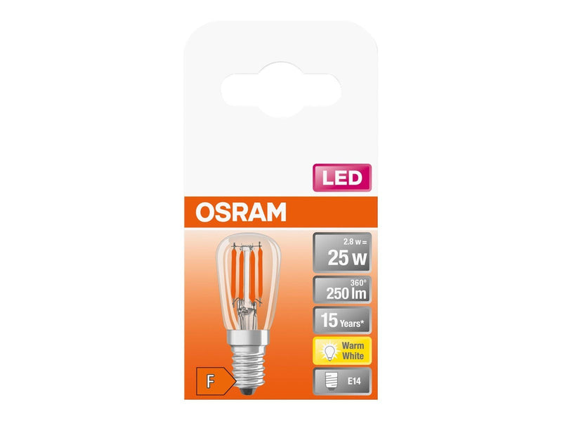 Osram LED-Lampe T26 2,8W/827 (25W) filament clear E14