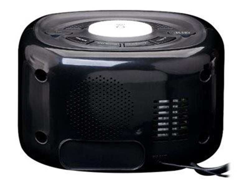 Lenco CR-12BK - FM Clock Radio with Night Light - Black - FM - 3D Sound - schwarz