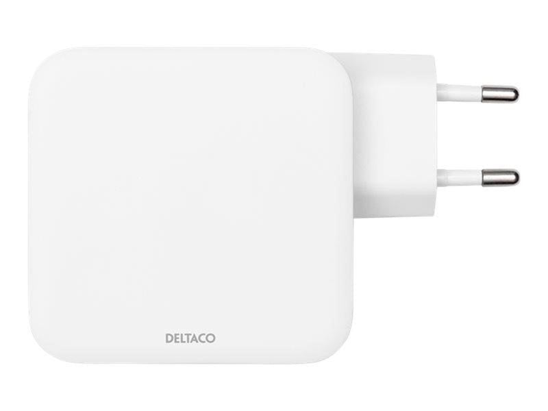 Deltaco USB-C wall charger GaN technology 2x USB
