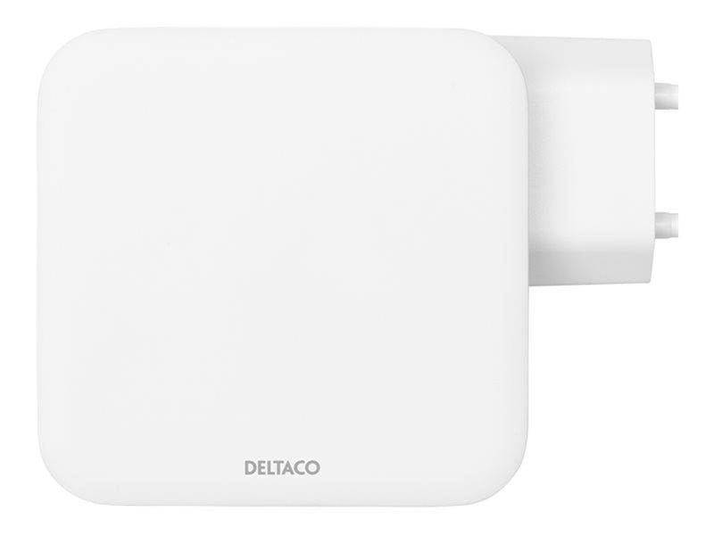 Deltaco USB-C wall charger GaN technology 2x USB
