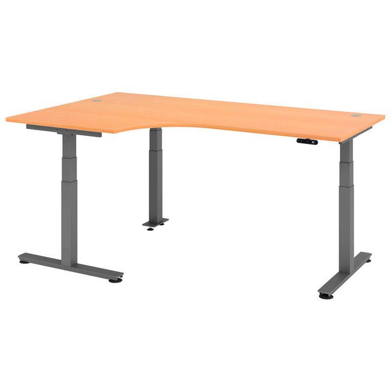 HAMMERBACHER VXDSM82/6/G elektrisch höhenverstellbarer Schreibtisch 63 - 127 cm buche / grafit