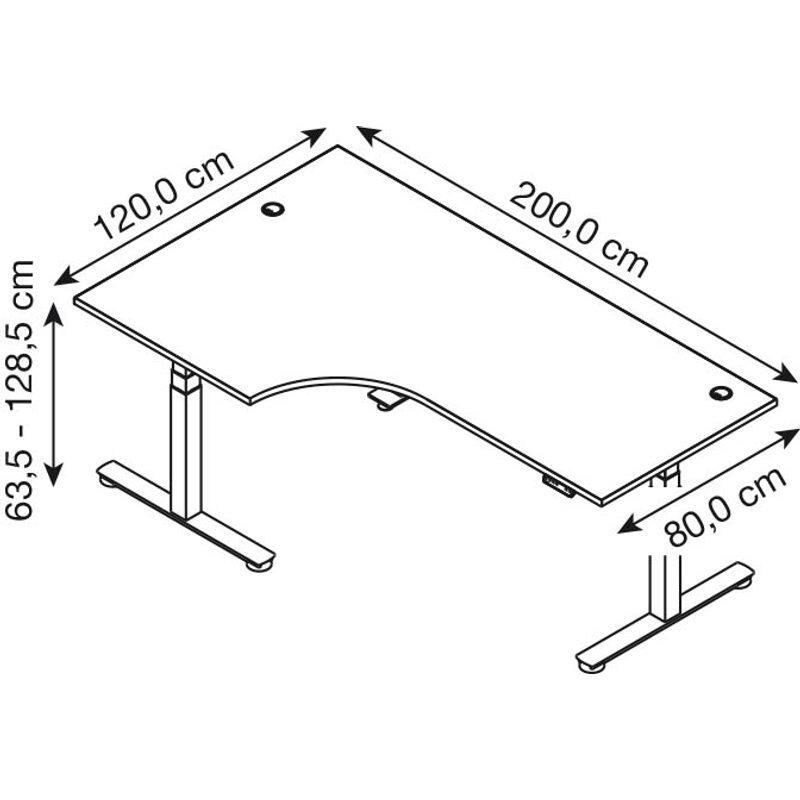 HAMMERBACHER VXDSM82/6/G elektrisch höhenverstellbarer Schreibtisch 63 - 127 cm buche / grafit