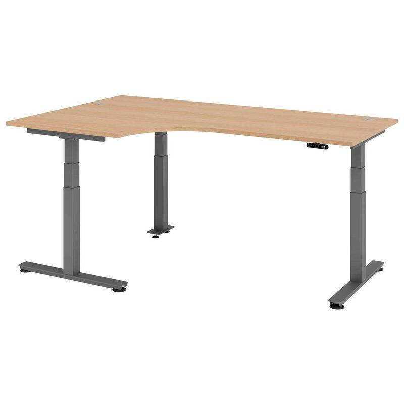 HAMMERBACHER VXDSM82/E/G elektrisch höhenverstellbarer Schreibtisch 63 - 127 cm buche / grafit