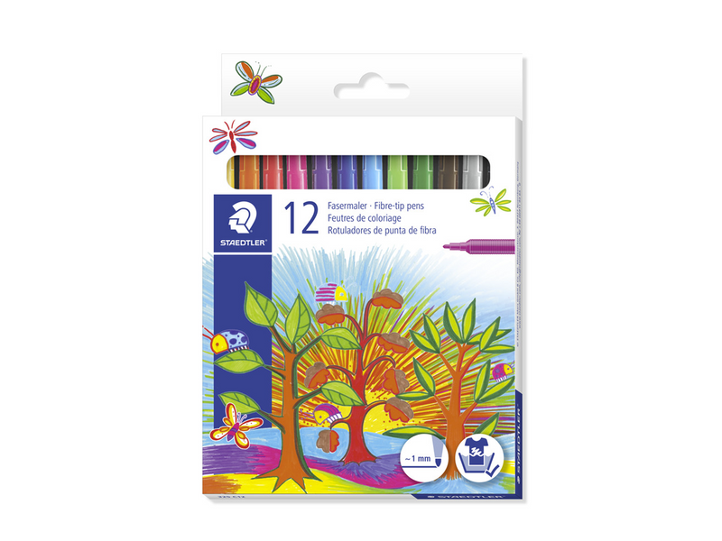 Staedtler Fibre-tip pens 12pcs cardbox