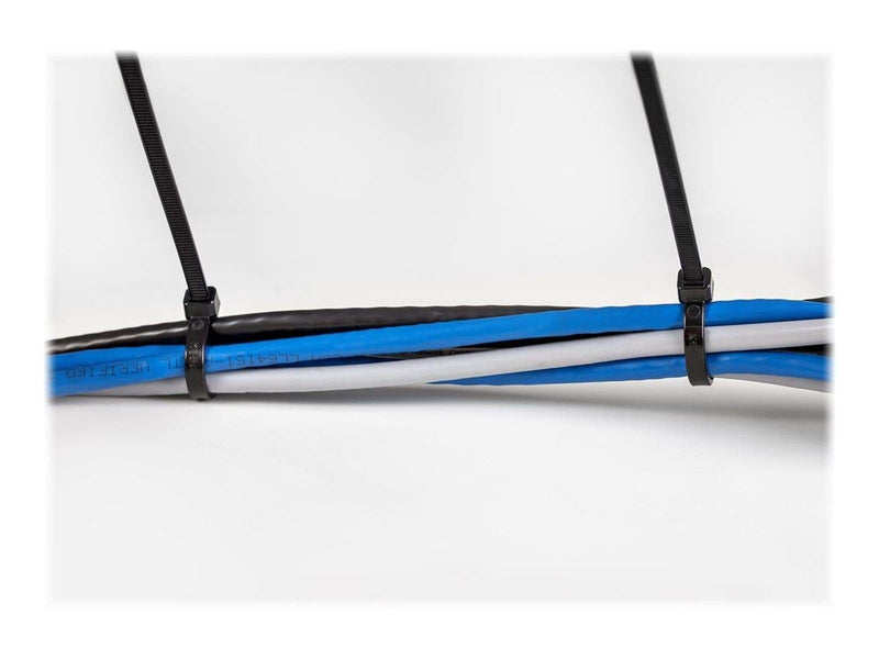 StarTech.com 8"(20cm) Cable Ties 2-1/8"(55mm) Dia 50lb(22kg) Tensile Strength Nylon Self Locking Zip Ties UL Listed 1000 Pack Bl