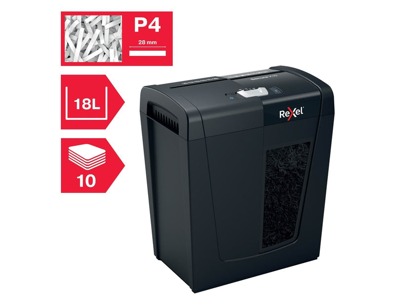 Rexel Secure X10 Aktenvernichter, Partikelschnitt, P4, 10 Blatt