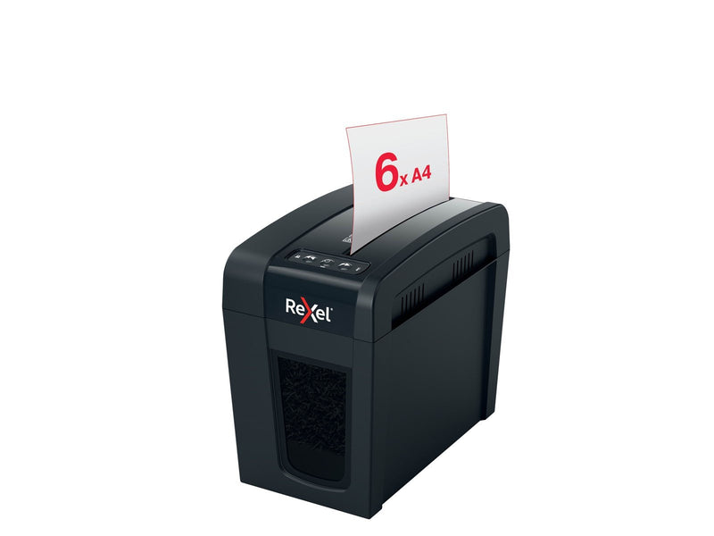 Rexel Secure X6-SL Slimline Whisper-Shred™ Aktenvernichter, Partikelschnitt, P4, 6 Blatt