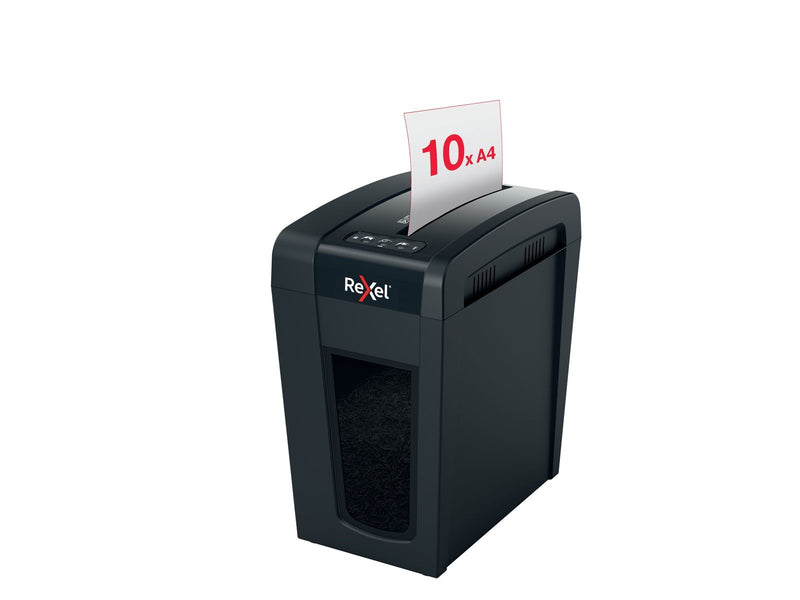 Rexel Secure X10-SL Slimline Whisper-Shred™ Aktenvernichter, Partikelschnitt, P4, 10 Blatt