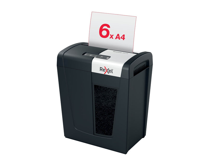 Rexel Secure MC6 Whisper-Shred™ Aktenvernichter, Mikroschnitt, P5, 6 Blatt